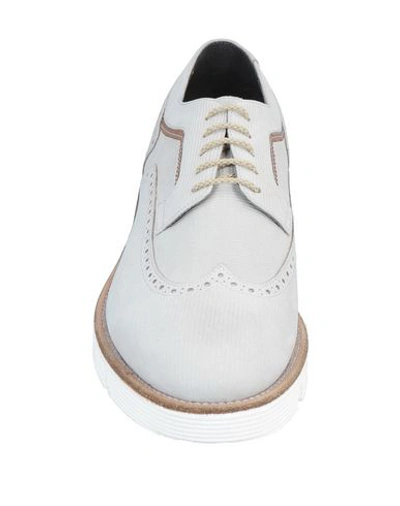 Shop Alberto Guardiani Lace-up Shoes In Beige