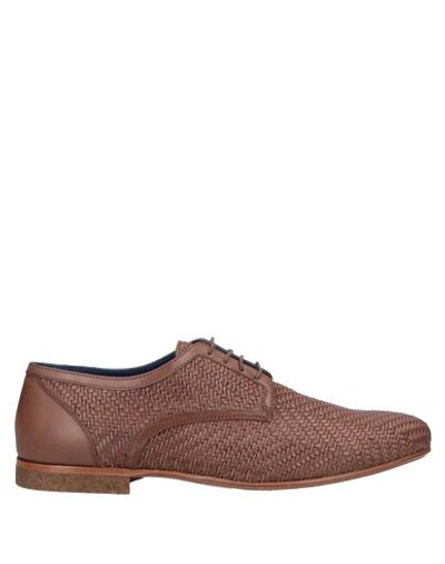 Shop Alberto Guardiani Lace-up Shoes In Light Brown