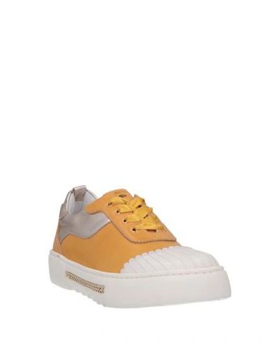 Shop Alberto Guardiani Sneakers In Yellow