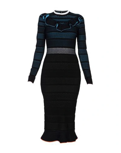 Shop Versace Midi Dress In Black