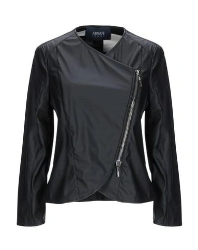 Shop Armani Jeans Jacket In Black