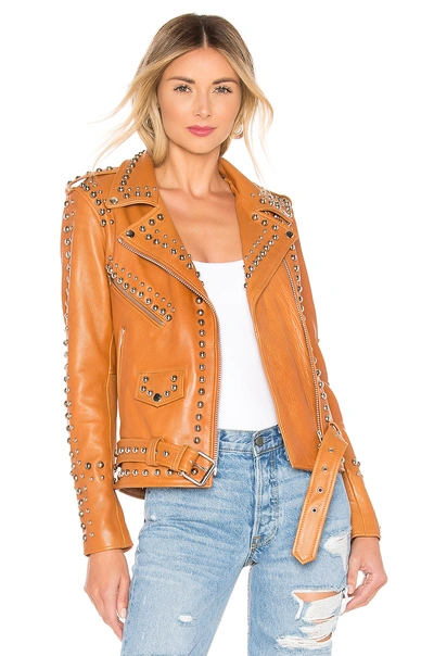Shop Understated Leather Western Dome Easy Rider Jacket In Whiskey