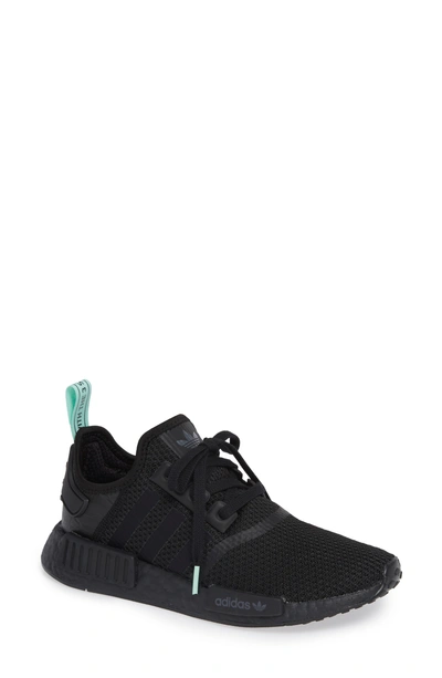 Shop Adidas Originals Nmd R1 Athletic Shoe In Black/ Black/ Clear Mint