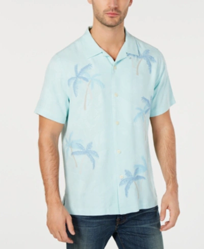 Shop Tommy Bahama Men's Scattered Palms Silk Hawaiian Shirt In Blue