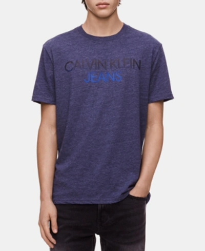 Shop Calvin Klein Jeans Est.1978 Men's Logo Print T-shirt In Deep Indigo