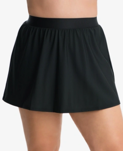 Shop Miraclesuit Plus Size Swim Skirt Women's Swimsuit In Blk