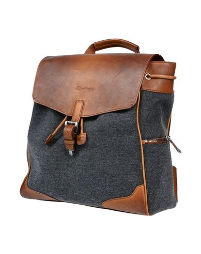 Shop Santoni Backpack & Fanny Pack In Brown
