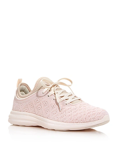 Shop Apl Athletic Propulsion Labs Women's Phantom Techloom Knit Low-top Sneakers In Sea Salt