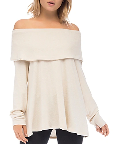 Shop B Collection By Bobeau Off-the-shoulder Sweater In Sugar