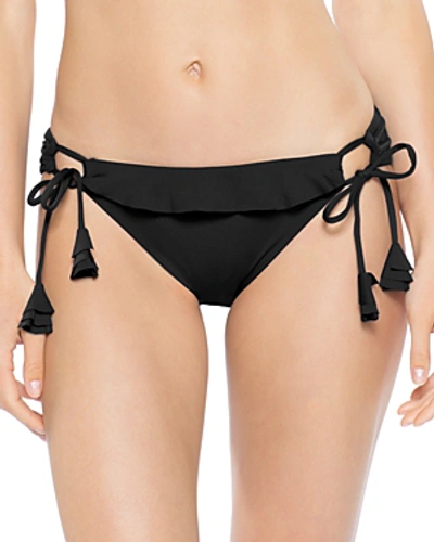 Shop Becca By Rebecca Virtue Socialite Ruffled Bikini Bottom In Black