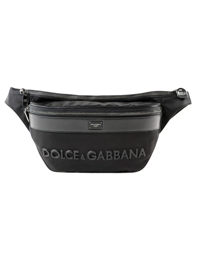 Shop Dolce & Gabbana Logo Embossed Belt Bag In Black