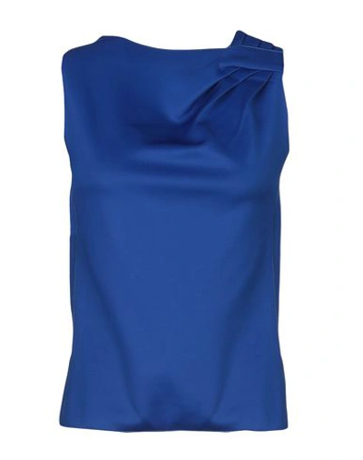 Shop Armani Jeans Tops In Bright Blue