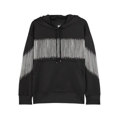 Shop Koral Titrate Embroidered Neoprene Sweatshirt In Black And Silver