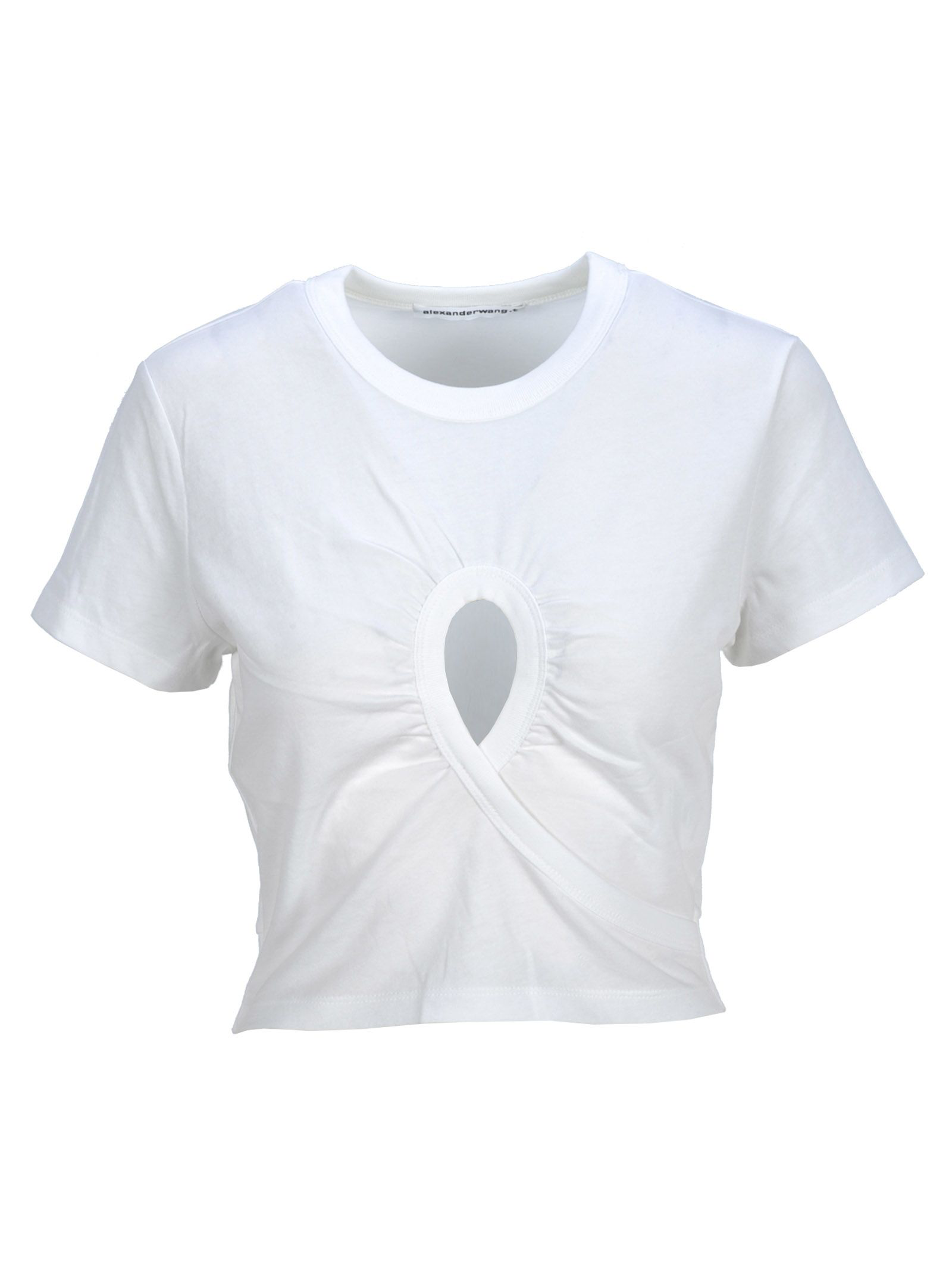 Alexander Wang T T By By Alexander Wang Cropped Keyhole T-shirt In ...