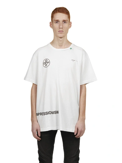 Shop Off-white Impressionism S/s T-shirt In Bianco Fuxia Nero