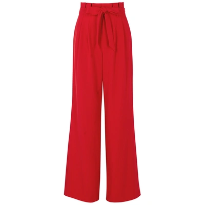 Shop Alice And Olivia Farrel Red Wide-leg Trousers
