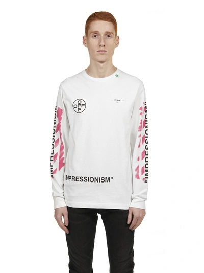 Shop Off-white Impressionism Sweatshirt In Bianco Fuxia Nero