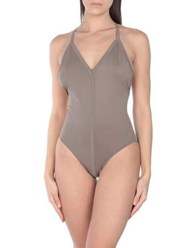 Shop Rick Owens One-piece Swimsuits In Dove Grey