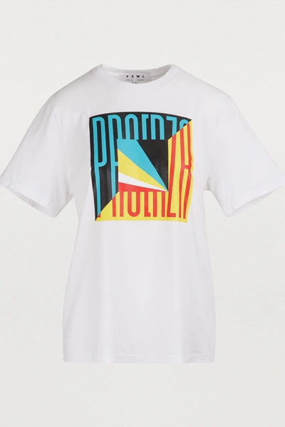 Shop Proenza Schouler Jersey T-shirt In 21393 Black/teal Large Flag