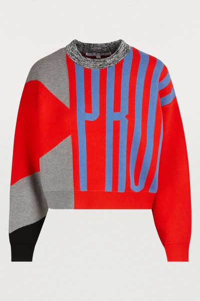 Shop Proenza Schouler Logo Sweater In 10888 Bright Red Combo