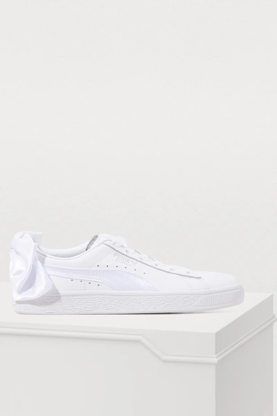 Shop Puma Bow Sneakers In White