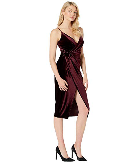 betsey johnson velvet faux wrap dress