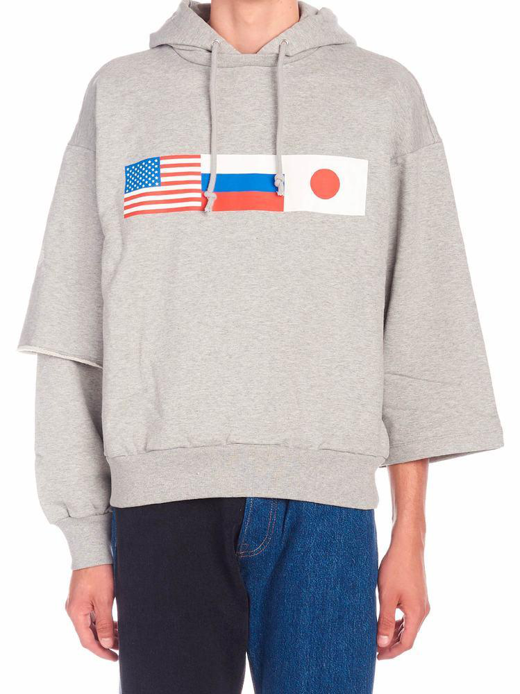 gosha rubchinskiy asymmetric flag print hoodie