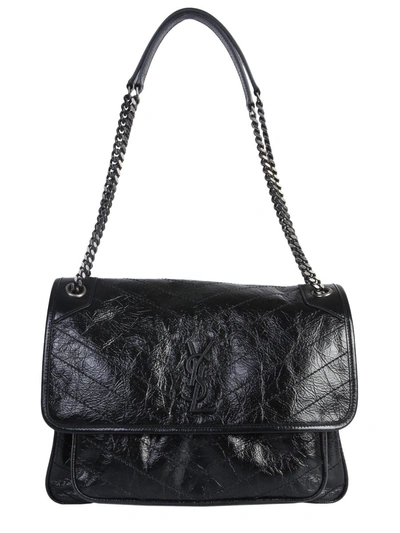 Shop Saint Laurent Large Niki Shoulder Bag In Black