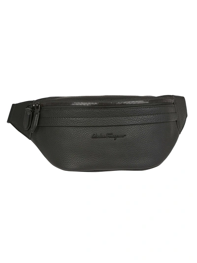 Shop Ferragamo Salvatore  Logo Zip Belt Bag In Black