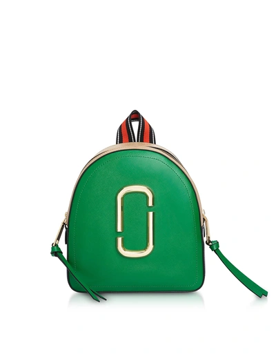 Shop Marc Jacobs Color-block Leather Pack Shot Backpack In Green