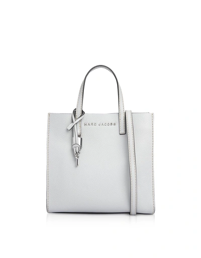 Shop Marc Jacobs Grainy Leather The Mini Grind Tote Bag In Grey