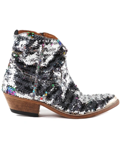 Shop Golden Goose Young Ankle Boots In Silver