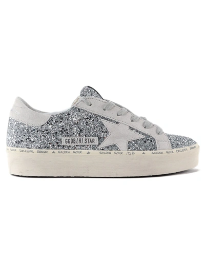 Shop Golden Goose Sneakers Hi Star In Silver/ice