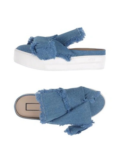 Shop N°21 Woman Mules & Clogs Blue Size 6 Textile Fibers