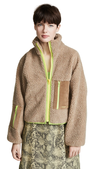 Shop Sandy Liang Dw Fleece Jacket In Teddy