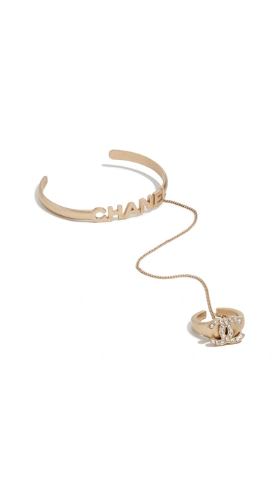 Shop Chanel Ring And Bracelet In Gold