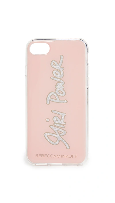 Shop Rebecca Minkoff Girl Power Iphone 7 / 8 Case In Rose Gold