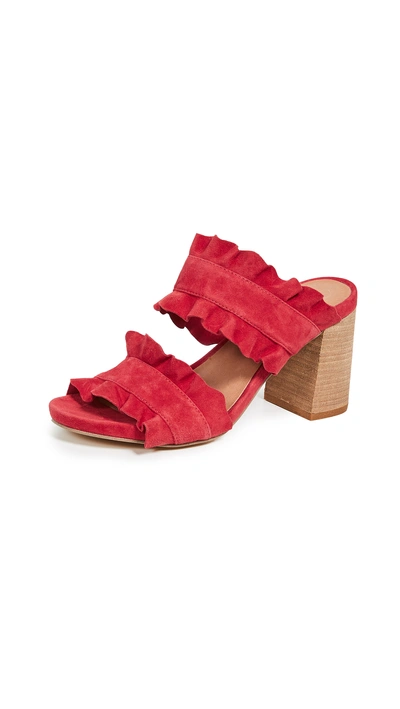Shop Free People Rosie Ruffle Mules In Red