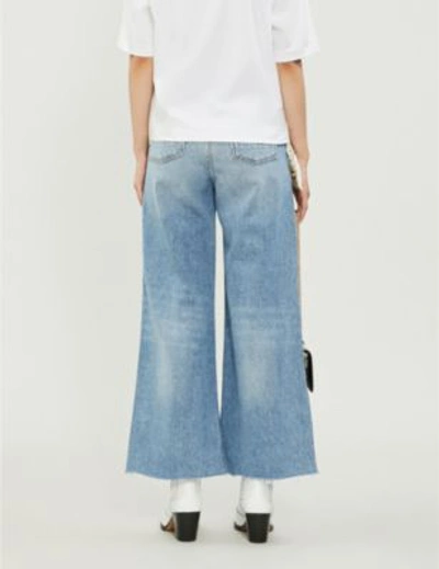 Shop Sandro Maya Slim-fit Wide-leg Jeans In Blue Vintage   Denim