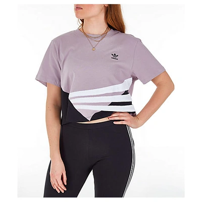 Shop Adidas Originals Women's Originals Cropped T-shirt, Purple