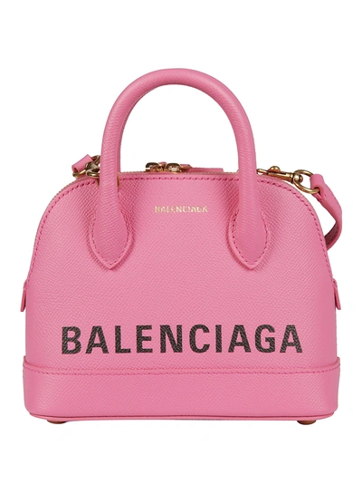 Balenciaga Ville Top Xxs Handbag In Rose/noir | ModeSens