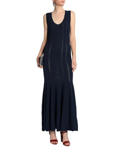 Shop Antonio Berardi Long Dresses In Dark Blue