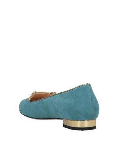 Shop Charlotte Olympia Loafers In Deep Jade