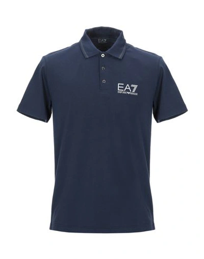 Shop Ea7 Polo Shirt In Dark Blue