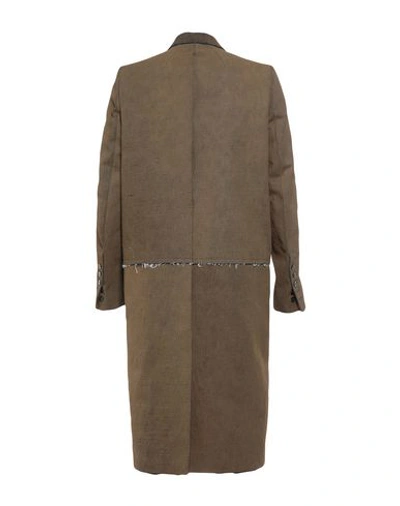 Shop Rick Owens Coat In Khaki