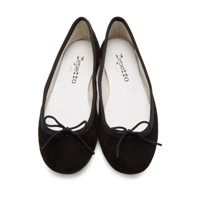 Shop Repetto Black Suede Cendrillon Ballerina Flats In 410 Black