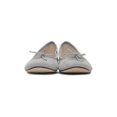 Shop Repetto Grey Suede Cendrillon Ballerina Flats In 1218 Grey