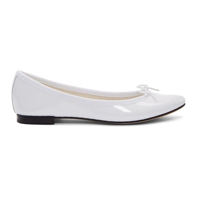 Shop Repetto White Patent Cendrillon Ballerina Flats In 050 White