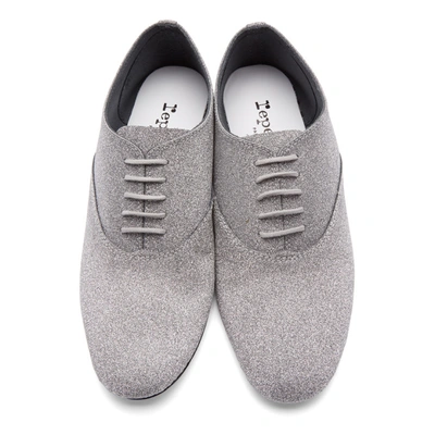 Shop Repetto Silver Glitter Zizi Oxfords In 020 Silver