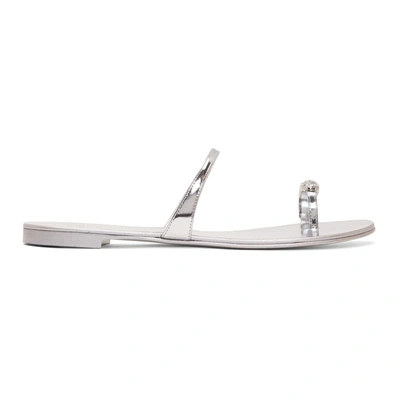 Shop Giuseppe Zanotti Silver Ring Sandals